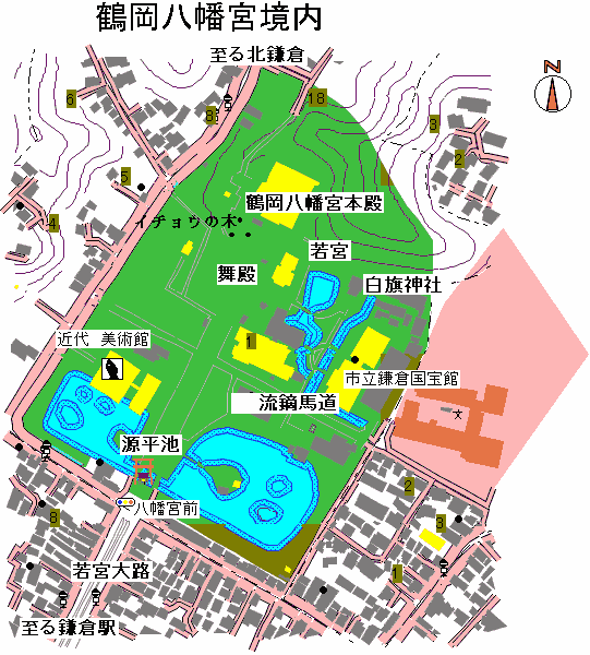 鶴岡八幡宮マップ