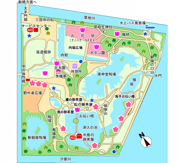 浜離宮恩賜庭園マップ